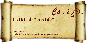 Csiki Ézsaiás névjegykártya